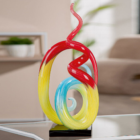Henviro Swirl Glass Sculpture in Multicoloured