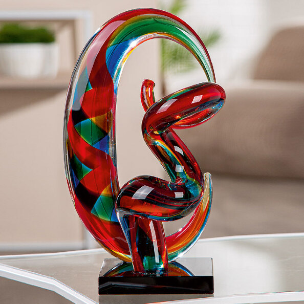 Henviro Twisted Glass Sculpture in Multicoloured