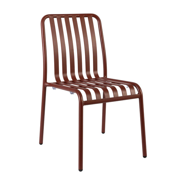 Herano Aluminium Stacking Side Chair in Brick Red