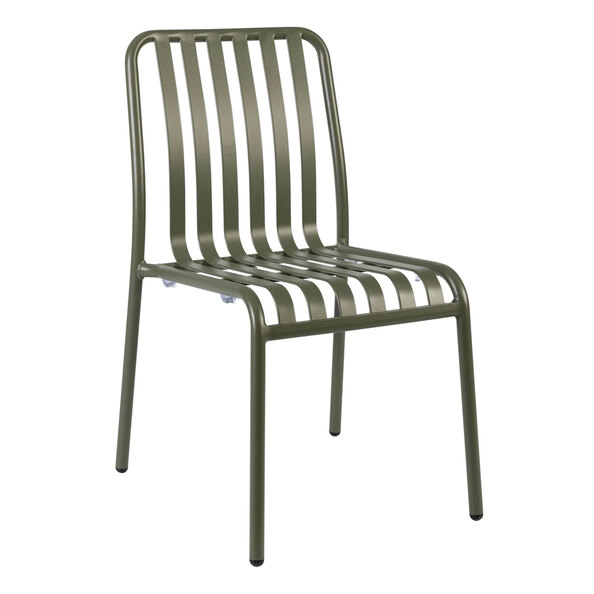 Herano Aluminium Stacking Side Chair in Pine Green