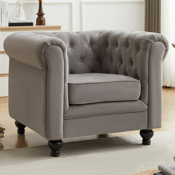Hertford Fabric 1 Seater Sofa In Grey