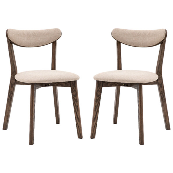 Hervey Smoked Oak Wooden Dining Chairs In Pair