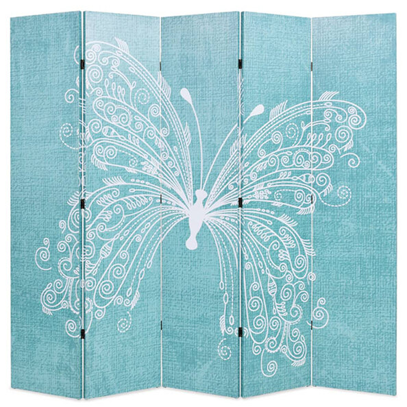 Hessa Folding 200cm x 170cm Room Divider In Butterfly Blue