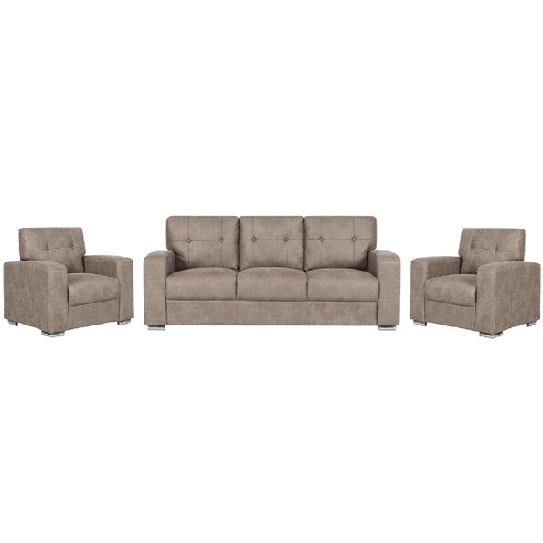 Hobart Fabric 3+1+1 Seater Sofa Set In Taupe