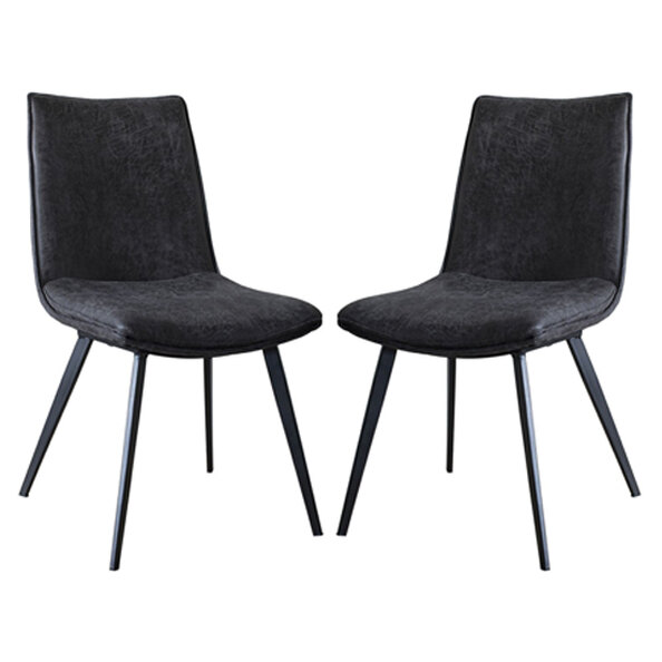 Honks Grey Faux Leather Dining Chairs In Pair