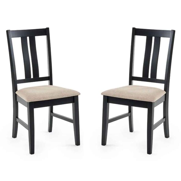 Hull Black Wooden Dining Chairs in Pair