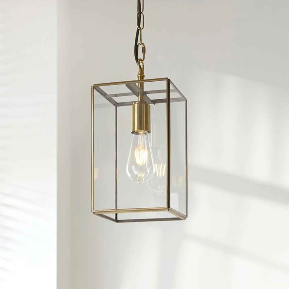 Huntley Large Metal Ceiling Pendant Light in Brushed Aged Brass