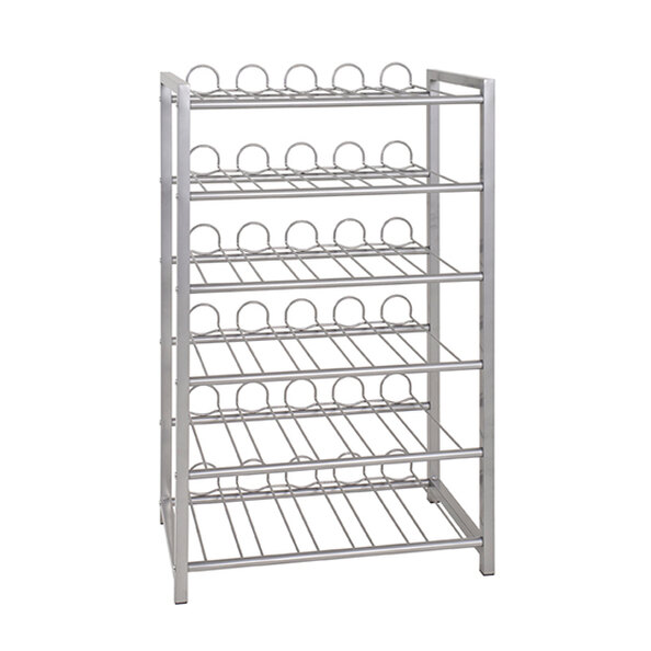 Hyattsville Small Metal 6 Shelves Bottle Rack In Aluminium