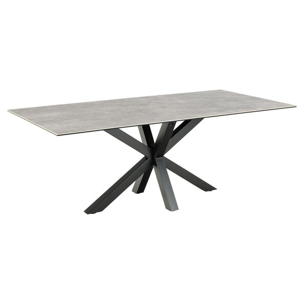 Hyeres Ceramic Rectangular Dining Table In Grey Anista