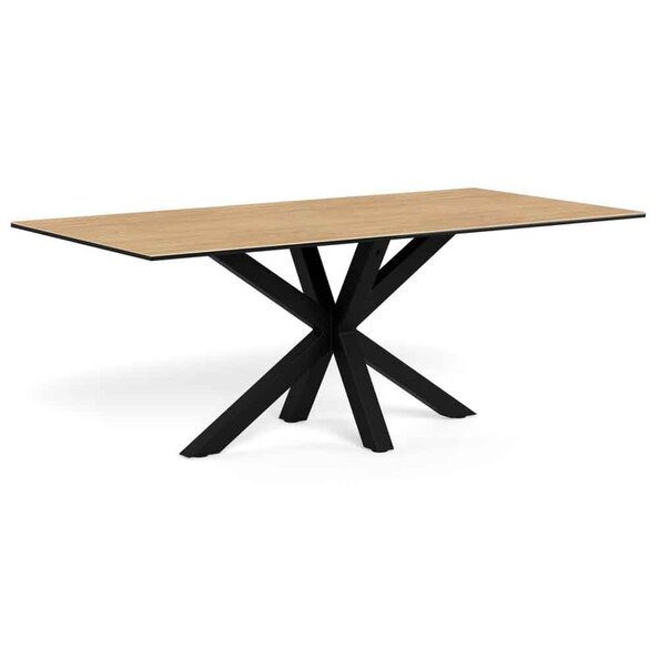 Hyeres Large Ceramic Dining Table With Black Legs - Oak
