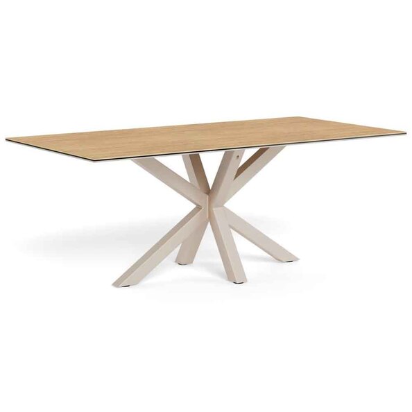 Hyeres Large Ceramic Dining Table With Grey Legs - Wild Oak