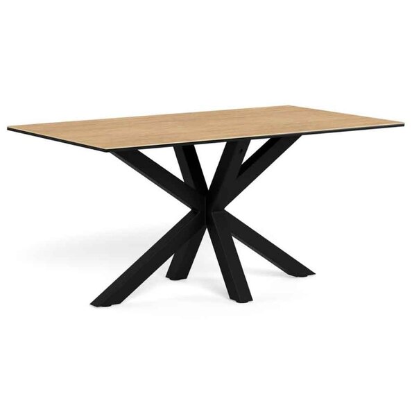 Hyeres Medium Ceramic Dining Table With Black Legs - Oak