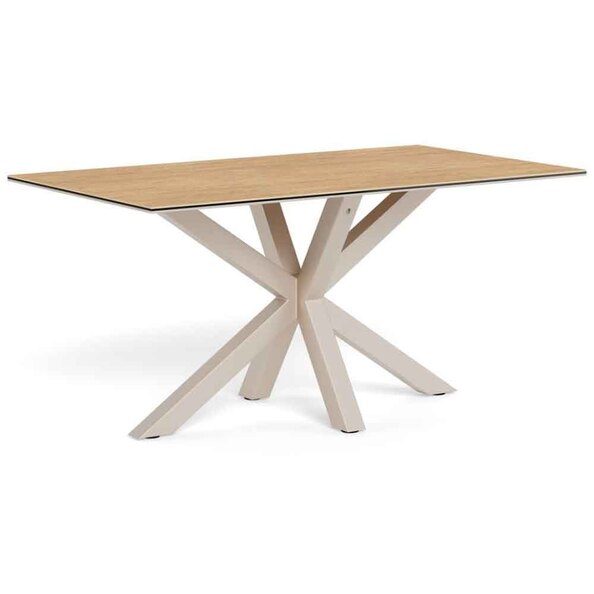 Hyeres Medium Ceramic Dining Table With Grey Legs - Wild Oak
