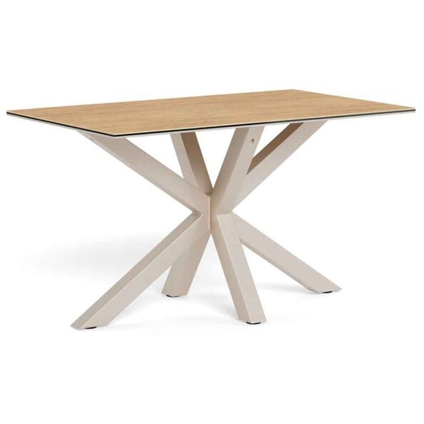 Hyeres Small Ceramic Dining Table With Grey Legs - Oak