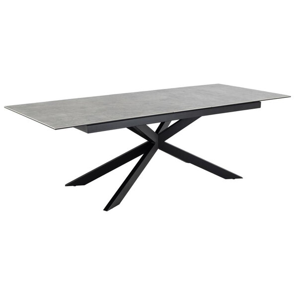 Imperia Large Ceramic Extending Dining Table In Grey Anista