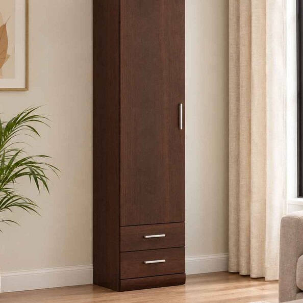 Impro Wooden Storage Cabinet With 2 Drawers In Dark Mahogany