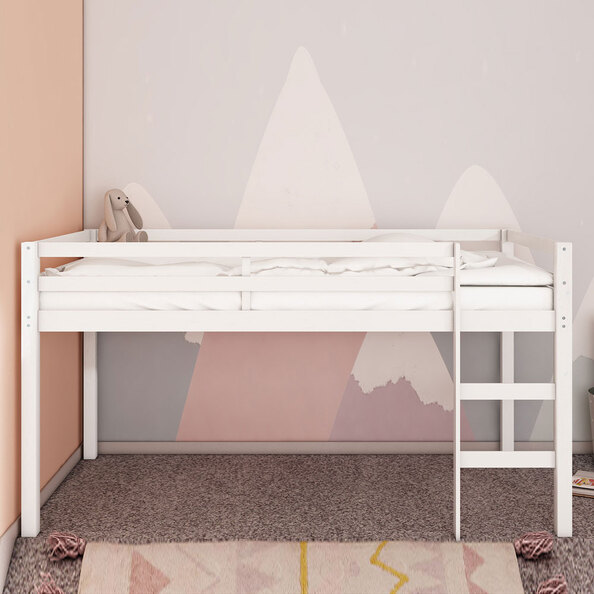 Imtrel Wooden Mid Sleeper Children Bed in White