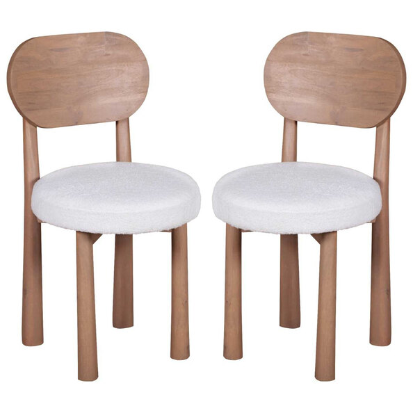 Inglewood Natural Wooden Dining Chairs In Pair