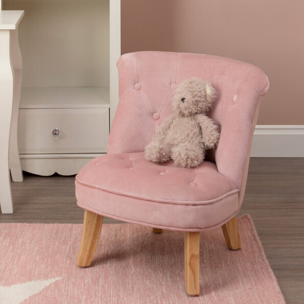 Iramel Velvet Kids Bedroom Chairs in Pink