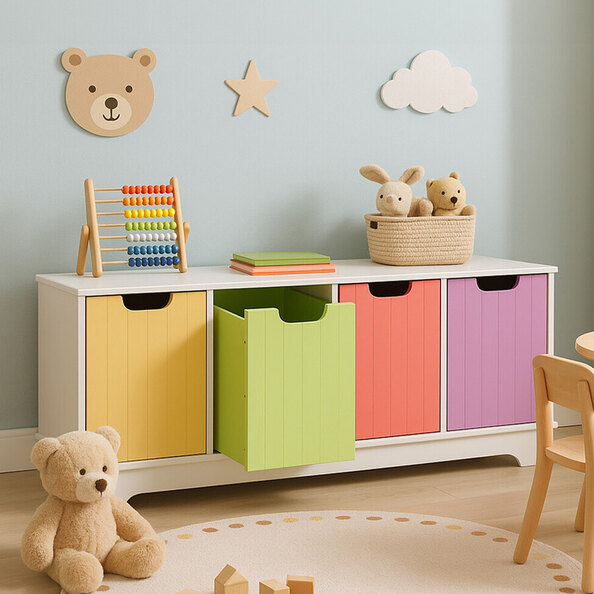 Iramel Wooden Kids Storage Unit in White