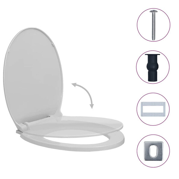 Irvine PP Oval Soft-Close Quick-Release Toilet Seat - Light Grey