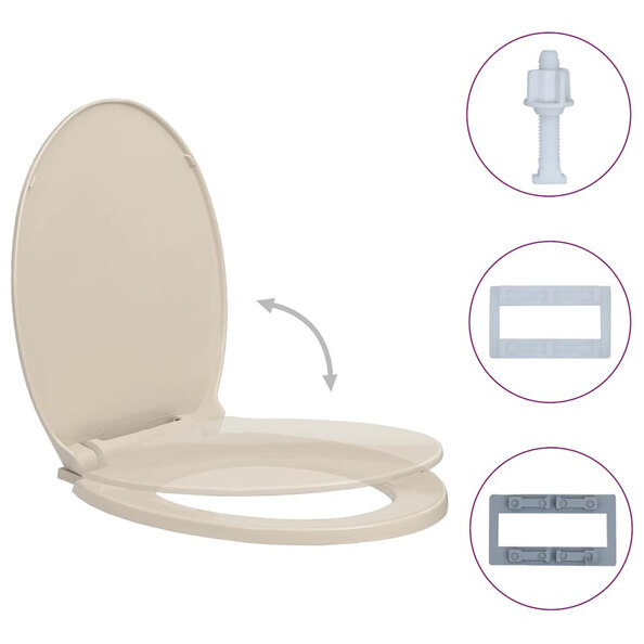 Irvine PP Oval Soft-Close Toilet Seat - Apricot