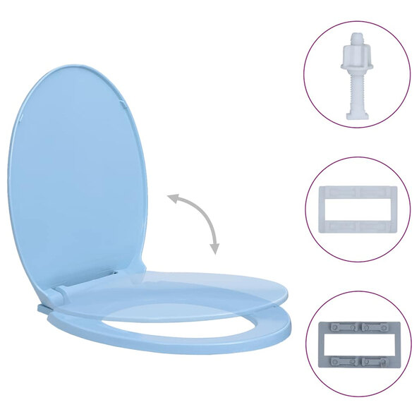 Irvine PP Oval Soft-Close Toilet Seat - Blue
