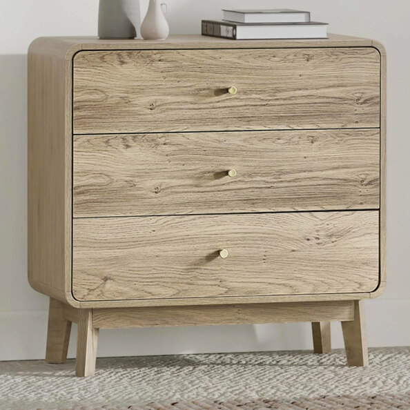 Issaquah Wooden Chest Of 3 Drawers - Oak