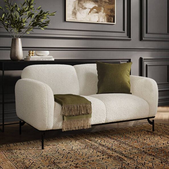 Ithaca Fabric 2 Seater Sofa - Beige