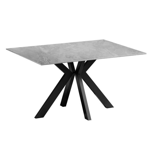 Iveran Ceramic Dining Table in Grey Gloss