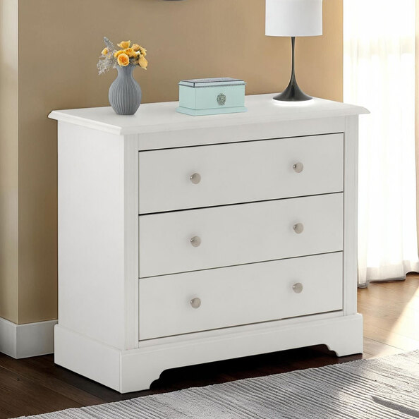 Iverion Wooden Chest Of 3 Drawers in White