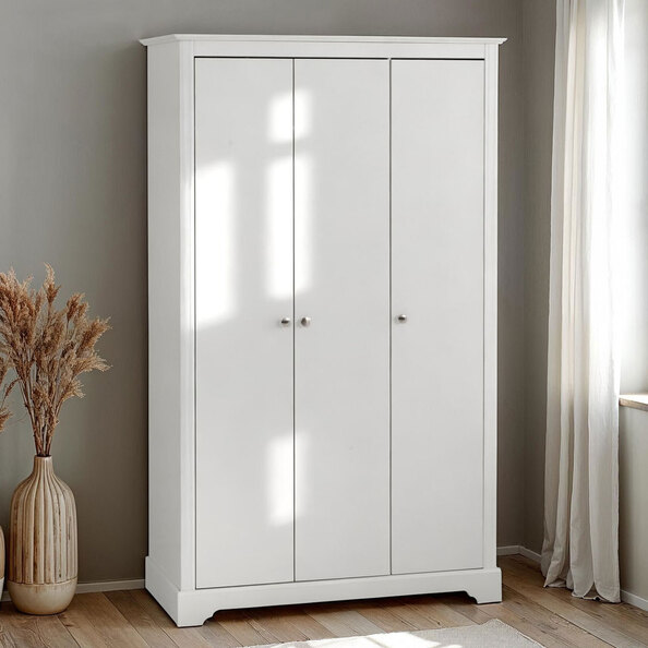 Iverion Wooden Wardrobe with 3 Doors in White