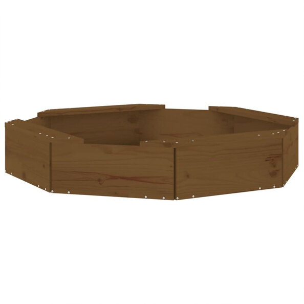 Ivins 111cm Wooden Octagon Kids Sandbox - Honey Brown