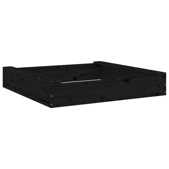 Ivins 111cm Wooden Square Kids Sandbox - Black