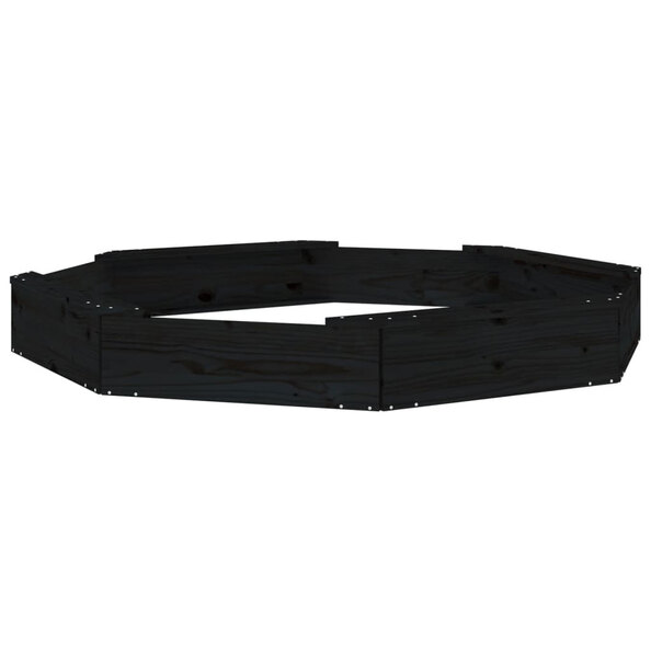 Ivins 159.5cm Wooden Octagon Kids Sandbox - Black