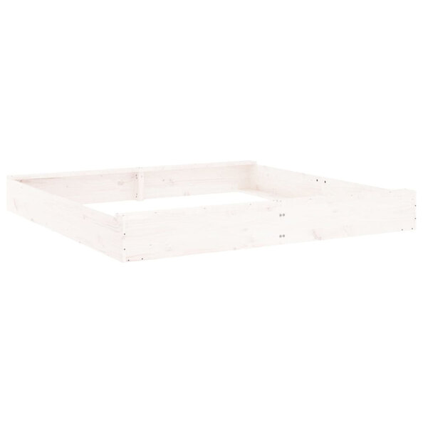 Ivins 160cm Wooden Square Kids Sandbox - White