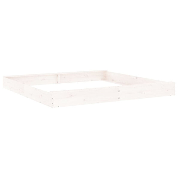 Ivins 200cm Wooden Square Kids Sandbox - White