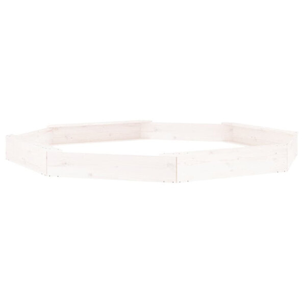 Ivins 232cm Wooden Octagon Kids Sandbox - White
