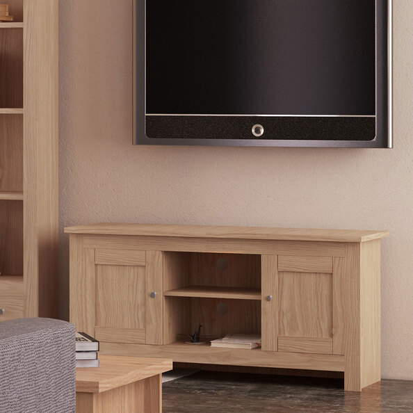 Ixonel Wooden TV Stand with 2 Doors in Natural
