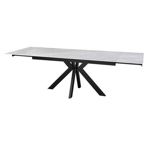 Ixtaro Ceramic Extending Dining Table in Grey Gloss