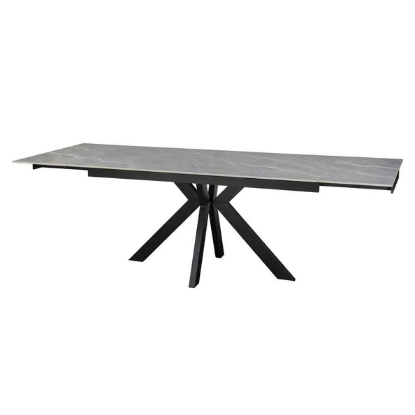 Ixtaro Ceramic Extending Dining Table in Matt Grey