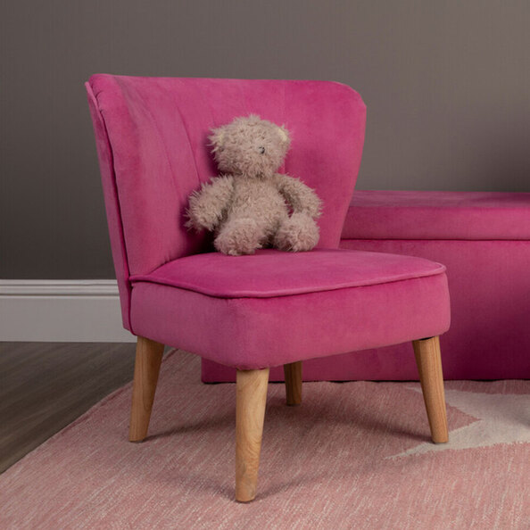 Izeno Velvet 1 Seater Sofa in Pink