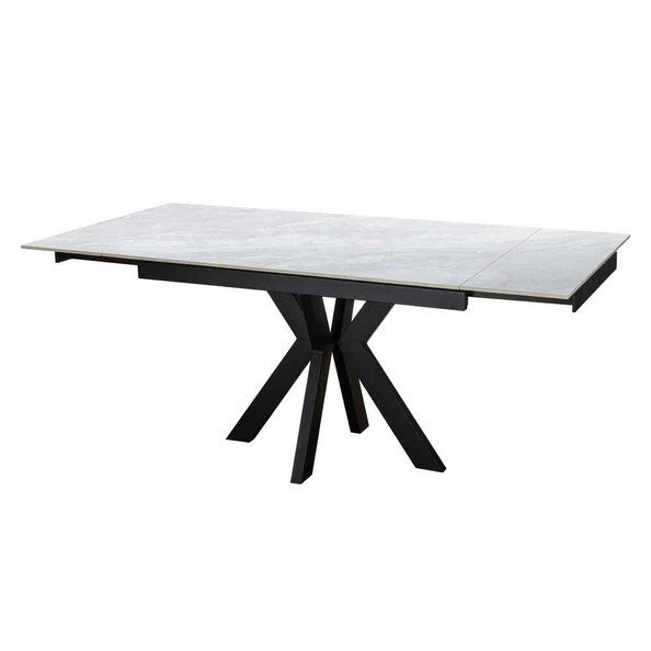 Izenor Ceramic Extending Dining Table in Grey Gloss