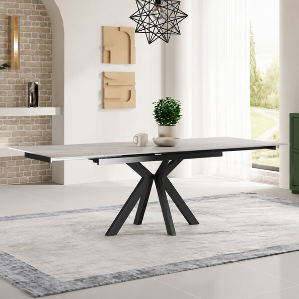 Izenor Ceramic Extending Dining Table in Matt Grey
