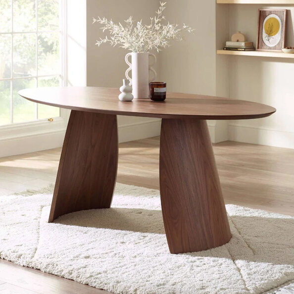 Jarlune Oval Wooden Dining Table in Walnut