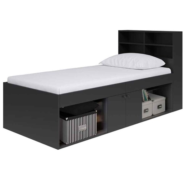 Jasper Wooden Low Single Bed In Black