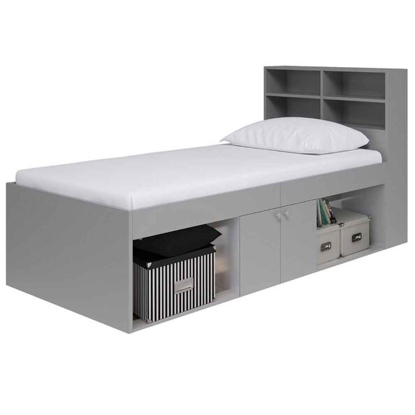 Jasper Wooden Low Single Bed In Grey