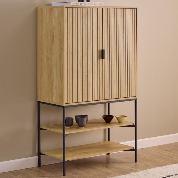 Jasper Wooden Storage Cabinet With 2 Doors In Wild Oak