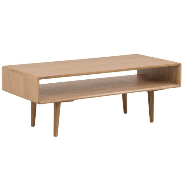 Javion Wooden Coffee Table With Undershelf In Natural Oak