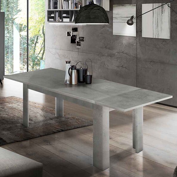 Jennings Large Wooden Extending Dining Table In Bronx Concrete
